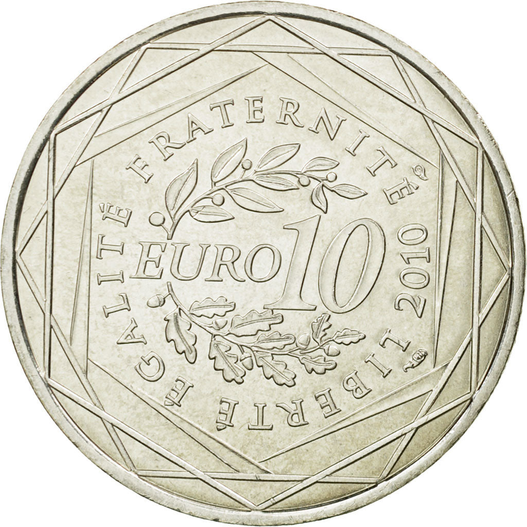 France, 10 Euro, Bretagne, 2010, MS(63), Silver, KM:1648