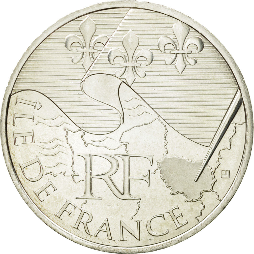 France, 10 Euro, Ile de France, 2010, MS(63), Silver, KM:1657