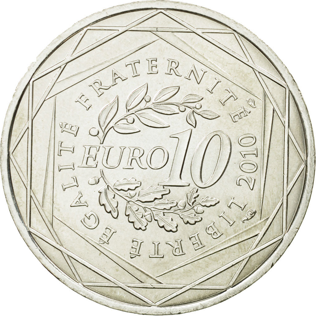 France, 10 Euro, Ile de France, 2010, MS(63), Silver, KM:1657