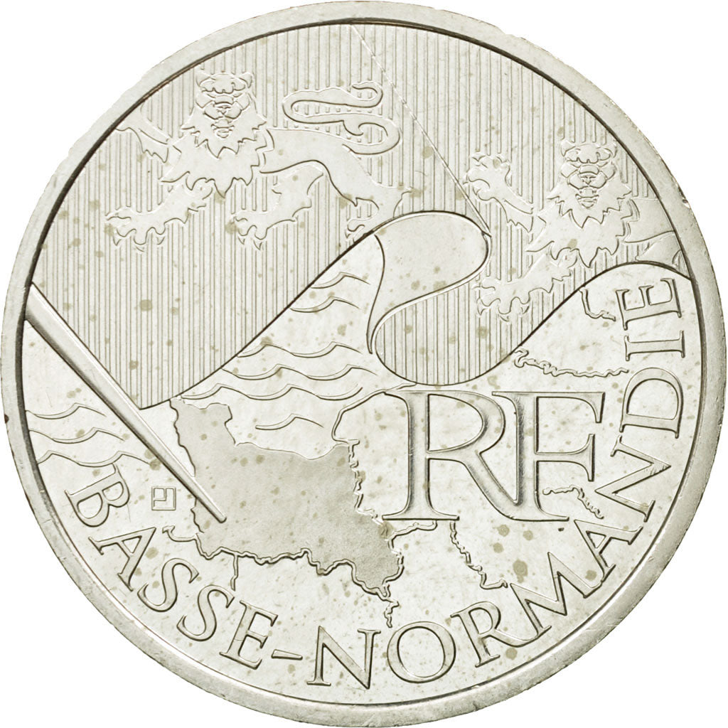 France, 10 Euro, Basse Normandie, 2010, MS(63), Silver, KM:1647