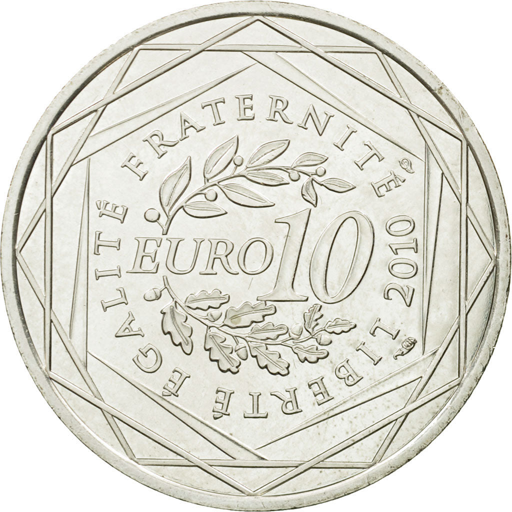France, 10 Euro, Basse Normandie, 2010, MS(63), Silver, KM:1647