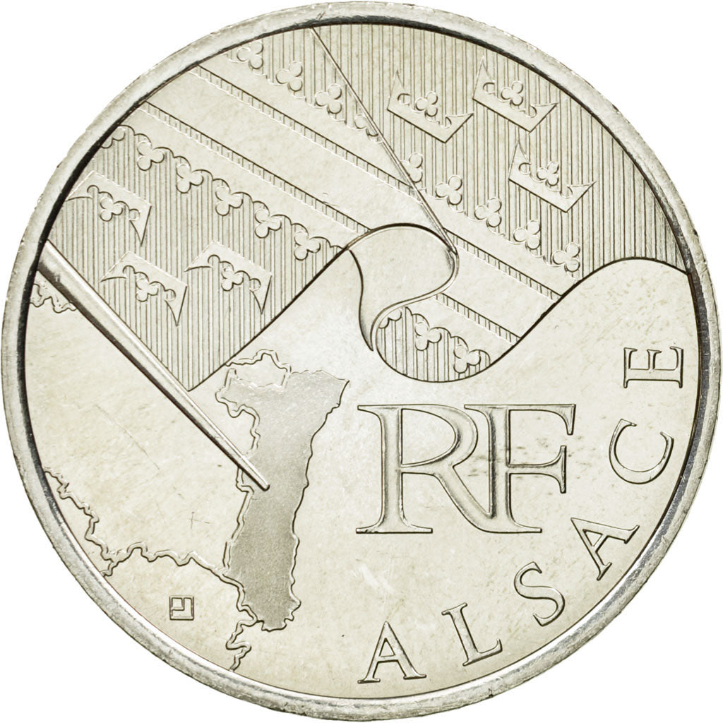 France, 10 Euro, Alsace, 2010, MS(63), Silver, KM:1652