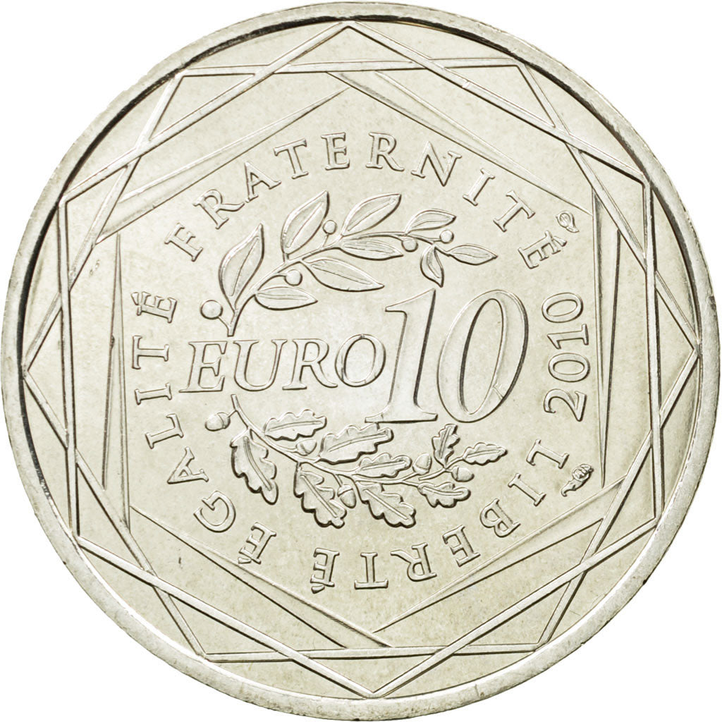 France, 10 Euro, Limousin, 2010, MS(63), Silver, KM:1660