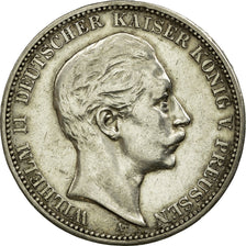 Coin, German States, PRUSSIA, Wilhelm II, 3 Mark, 1909, Berlin, EF(40-45)