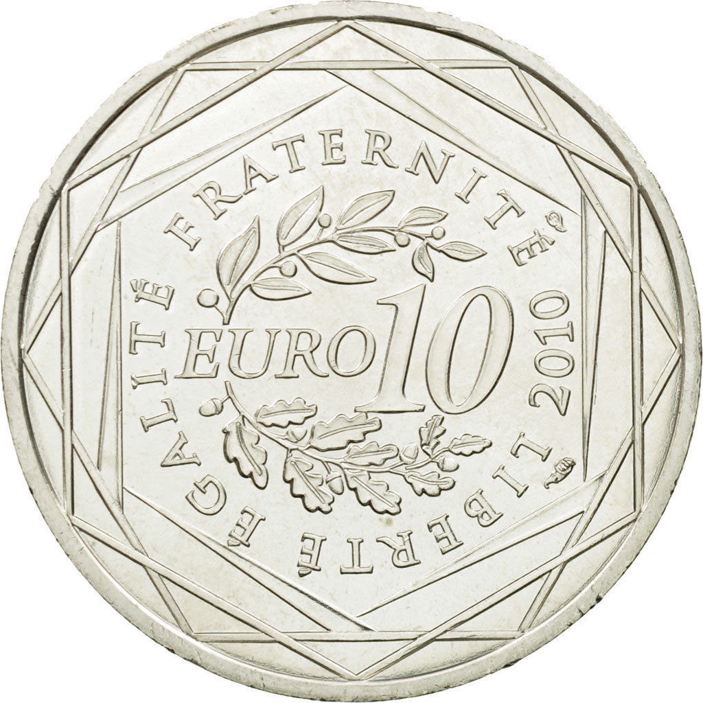 France, 10 Euro, Martinique, 2010, MS(63), Silver, KM:1662