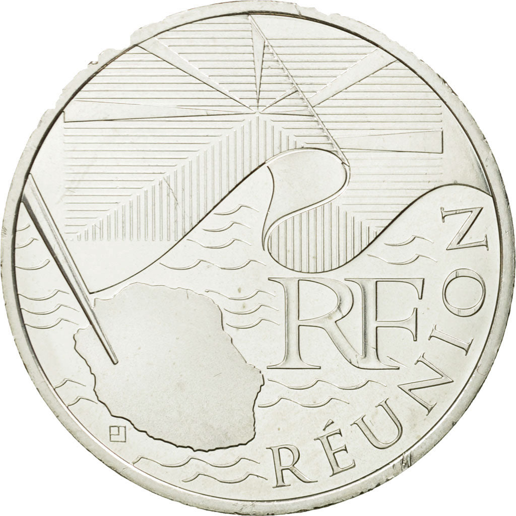 Frankrijk, 10 Euro, Réunion, 2010, UNC-, Zilver, KM:1669