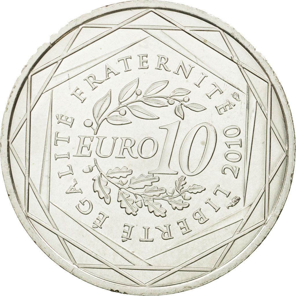 Frankrijk, 10 Euro, Réunion, 2010, UNC-, Zilver, KM:1669
