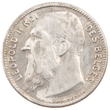 BELGIUM, Franc, 1909, KM #57.1, VF(30-35), Silver, 4.92