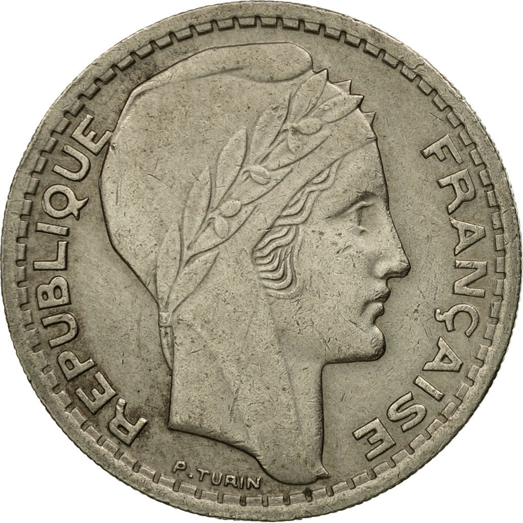 Moneta, Francja, Turin, 10 Francs, 1947, Paris, VF(30-35), Miedź-Nikiel