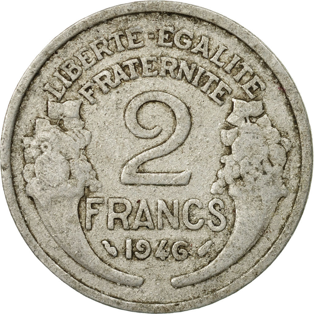 Coin, France, Morlon, 2 Francs, 1946, VF(20-25), Aluminum, KM:886a.1