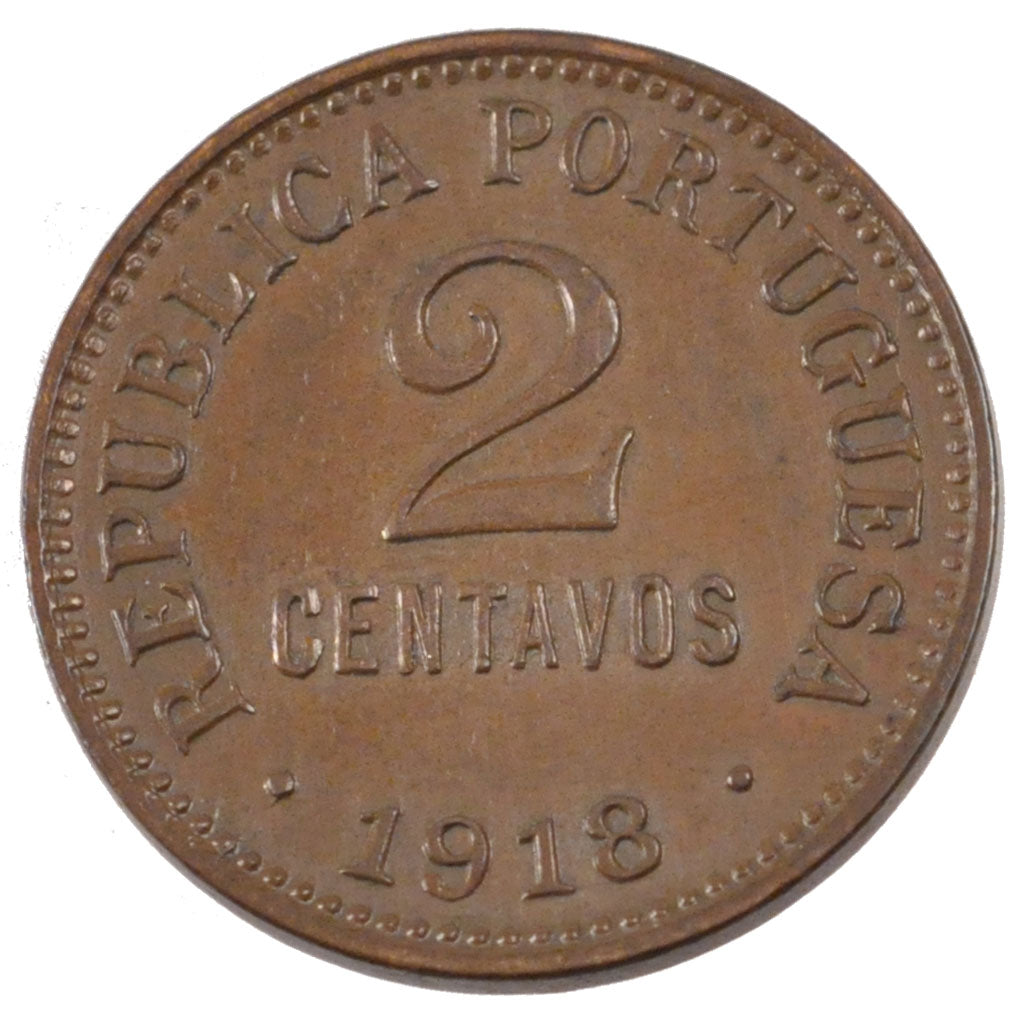 PORTUGAL, 2 Centavos, 1918, KM #568, MS(60-62), Bronze, 5.02