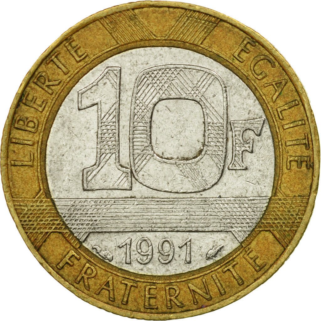 Coin, France, Génie, 10 Francs, 1991, Paris, EF(40-45), Bi-Metallic, KM:964.1