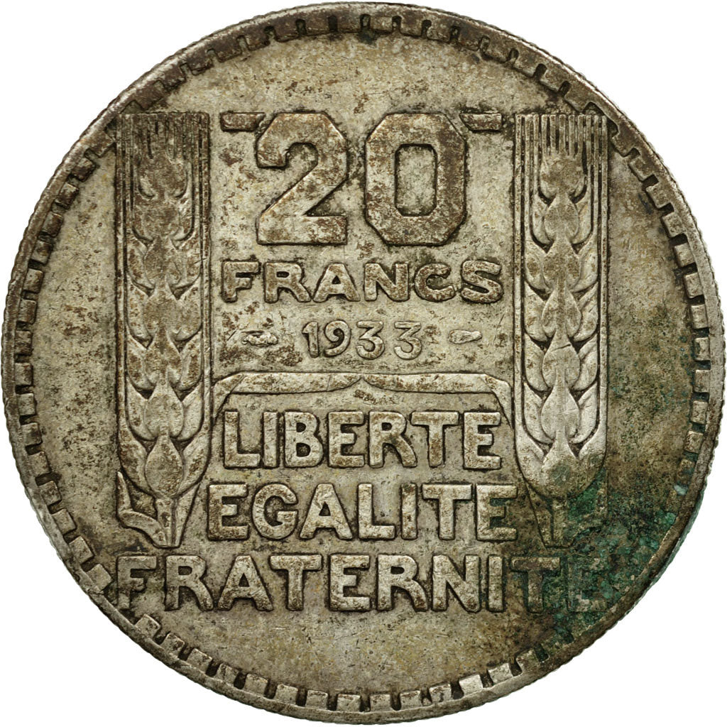 Moneta, Francia, Turin, 20 Francs, 1933, Paris, MB, Argento, KM:879, Gadoury:852