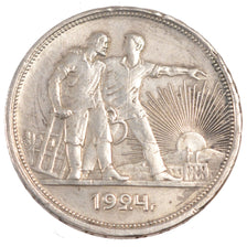 RUSSIA, Rouble, 1924, KM #90.1, EF(40-45), Silver, 19.92
