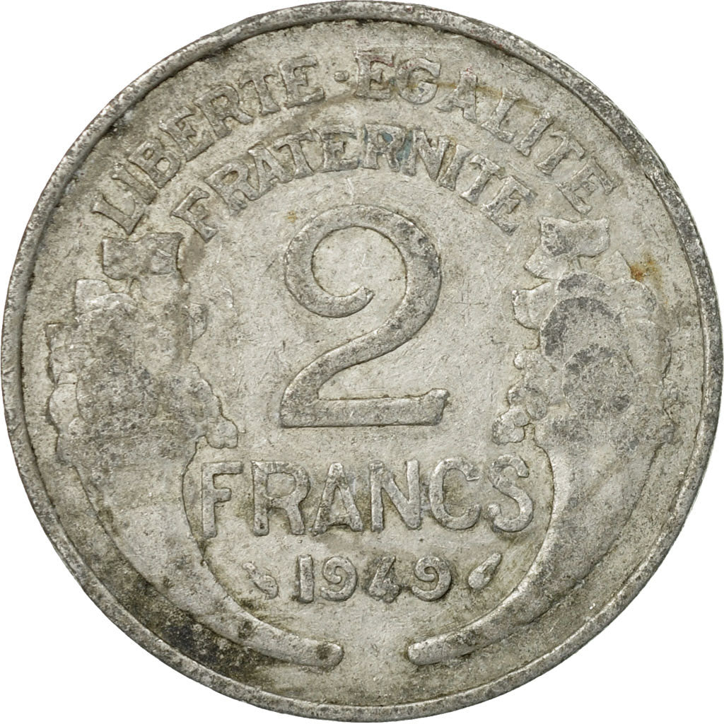 Coin, France, Morlon, 2 Francs, 1949, VF(30-35), Aluminum, KM:886a.1