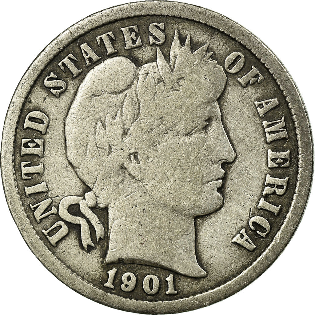 Coin, United States, Barber Dime, Dime, 1901, U.S. Mint, Philadelphia