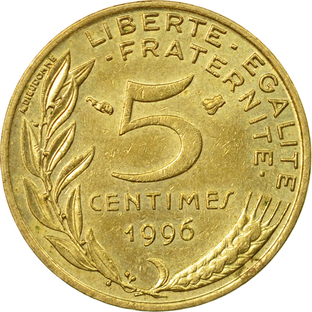 Coin, France, Marianne, 5 Centimes, 1996, Paris, EF(40-45), Aluminum-Bronze