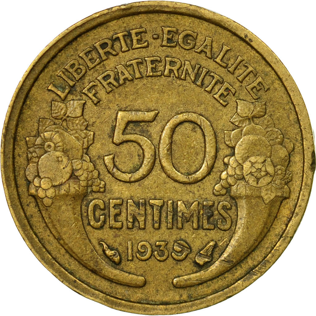 Coin, France, Morlon, 50 Centimes, 1939, VF(20-25), Aluminum-Bronze, KM:894.1
