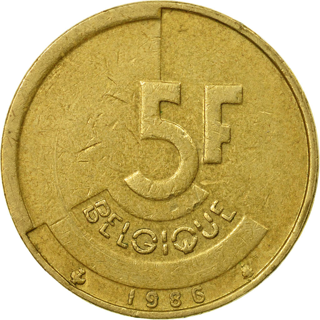 Munten, België, 5 Francs, 5 Frank, 1986, ZF, Nickel, KM:117.2