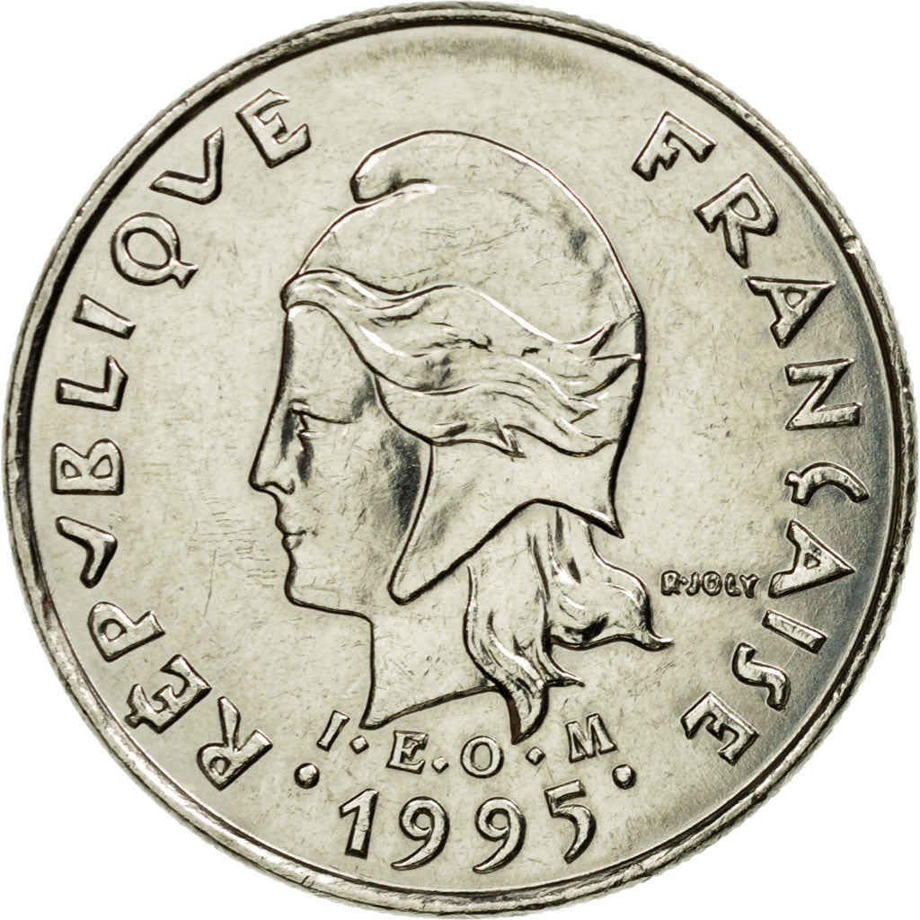 Coin, New Caledonia, 10 Francs, 1995, Paris, AU(50-53), Nickel, KM:11