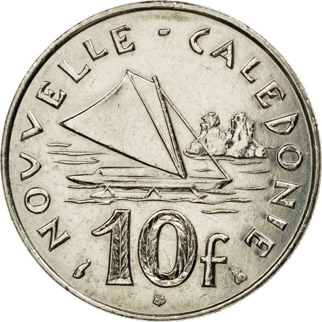 Coin, New Caledonia, 10 Francs, 1995, Paris, AU(50-53), Nickel, KM:11
