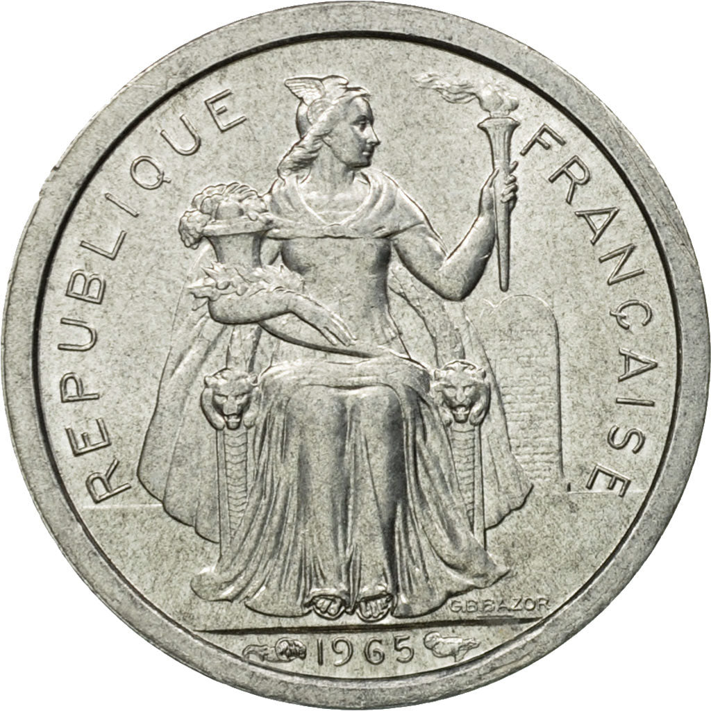Coin, French Polynesia, 50 Centimes, 1965, EF(40-45), Aluminum, KM:1