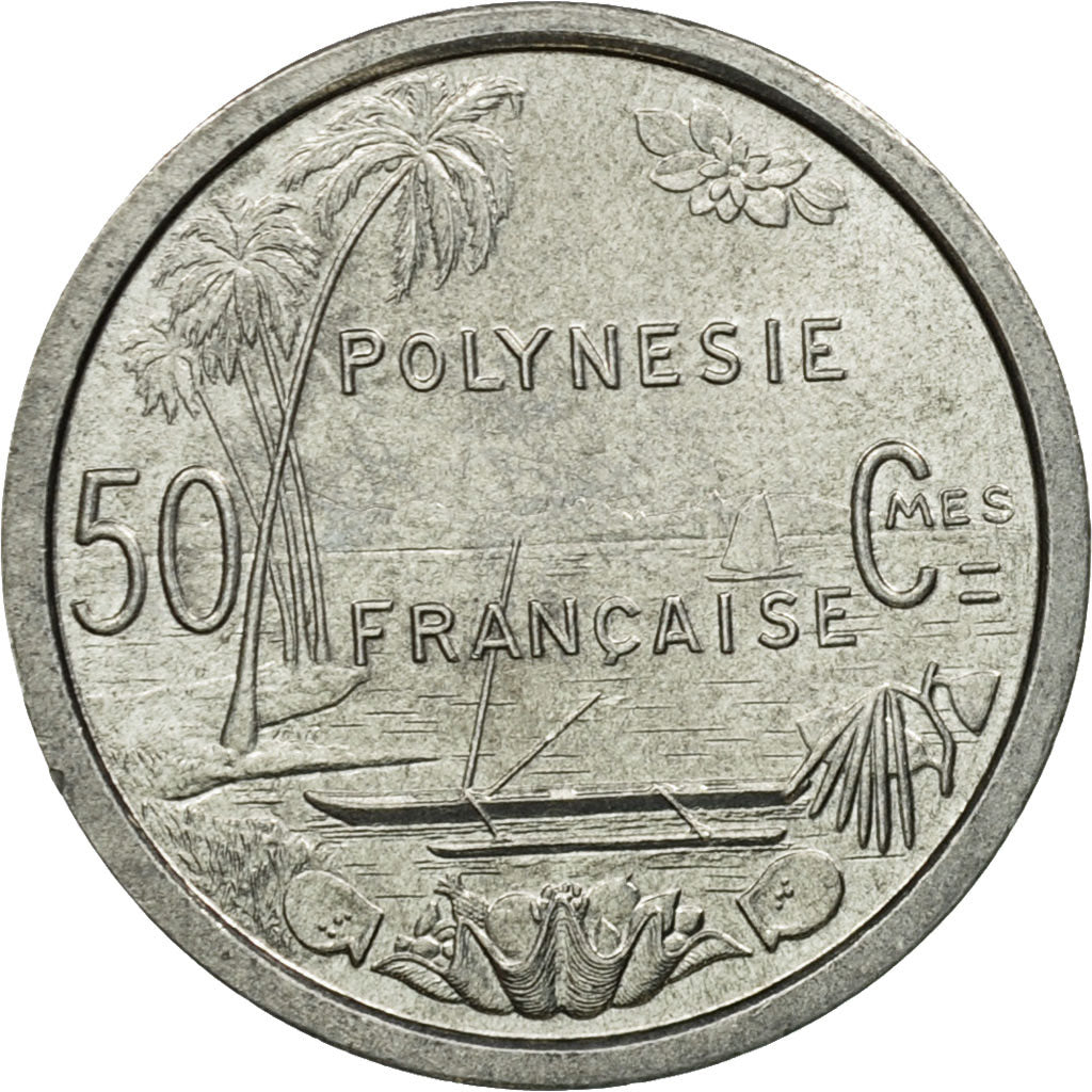 Coin, French Polynesia, 50 Centimes, 1965, EF(40-45), Aluminum, KM:1