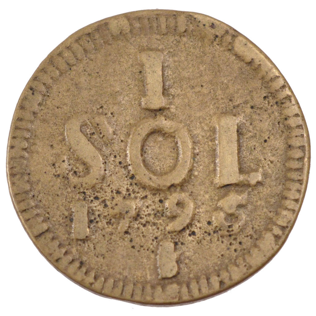 LUXEMBOURG, Sol, 1795, KM #19, EF(40-45), Copper, 18.44