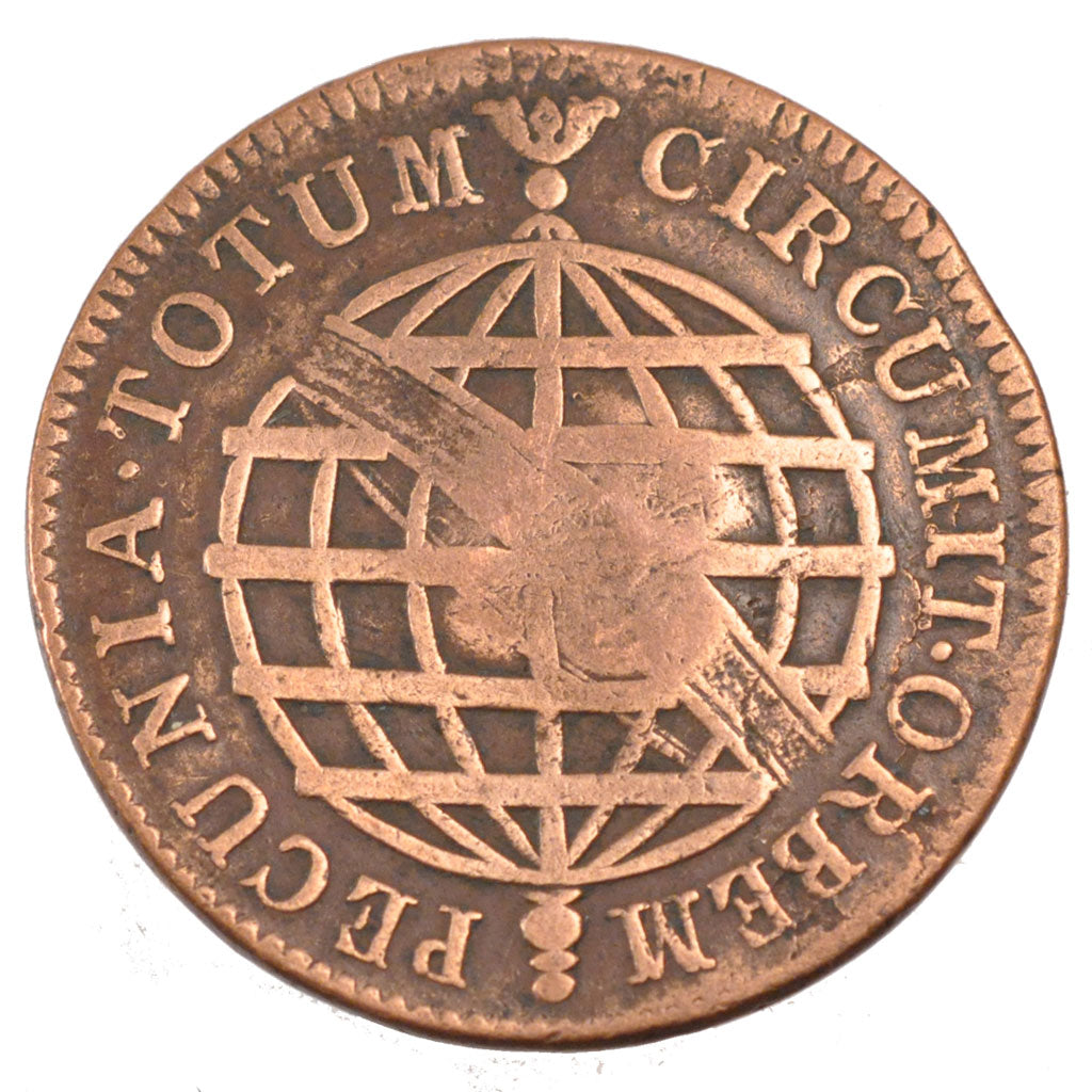 BRAZIL, 40 Reis, 1809, KM #280.2, VF(30-35), Copper, 15.35