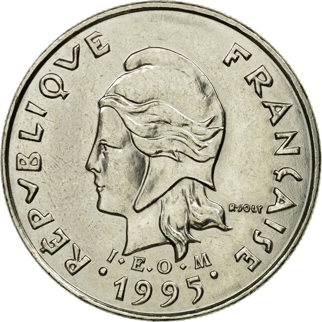 Moneda, Polinesia francesa, 10 Francs, 1995, Paris, MBC, Níquel, KM:8