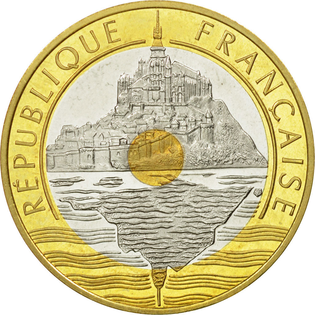 Moneta, Francja, Mont Saint Michel, 20 Francs, 2001, MS(65-70), Trójmetaliczny