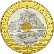 Moneta, Francja, Mont Saint Michel, 20 Francs, 2001, MS(65-70), Trójmetaliczny