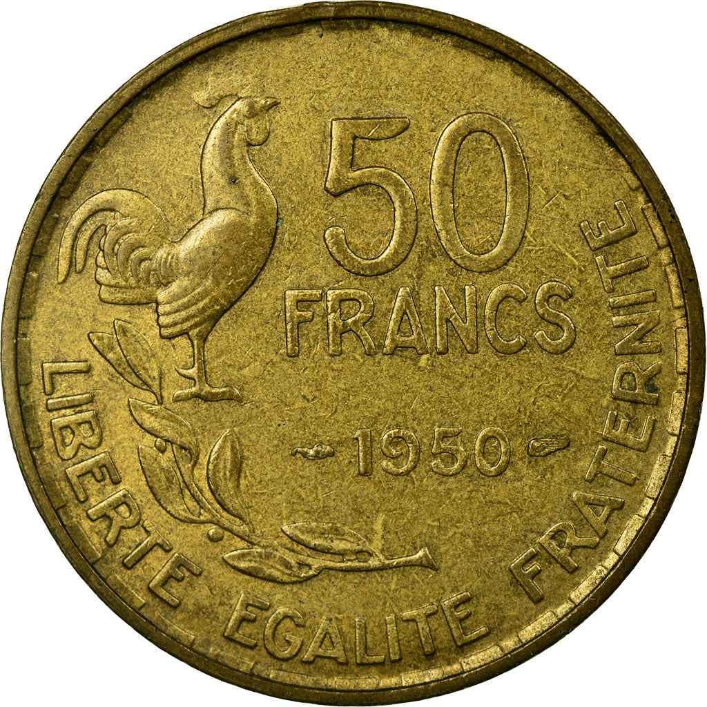 Moneta, Francia, Guiraud, 50 Francs, 1950, BB+, Alluminio-bronzo, Gadoury:880