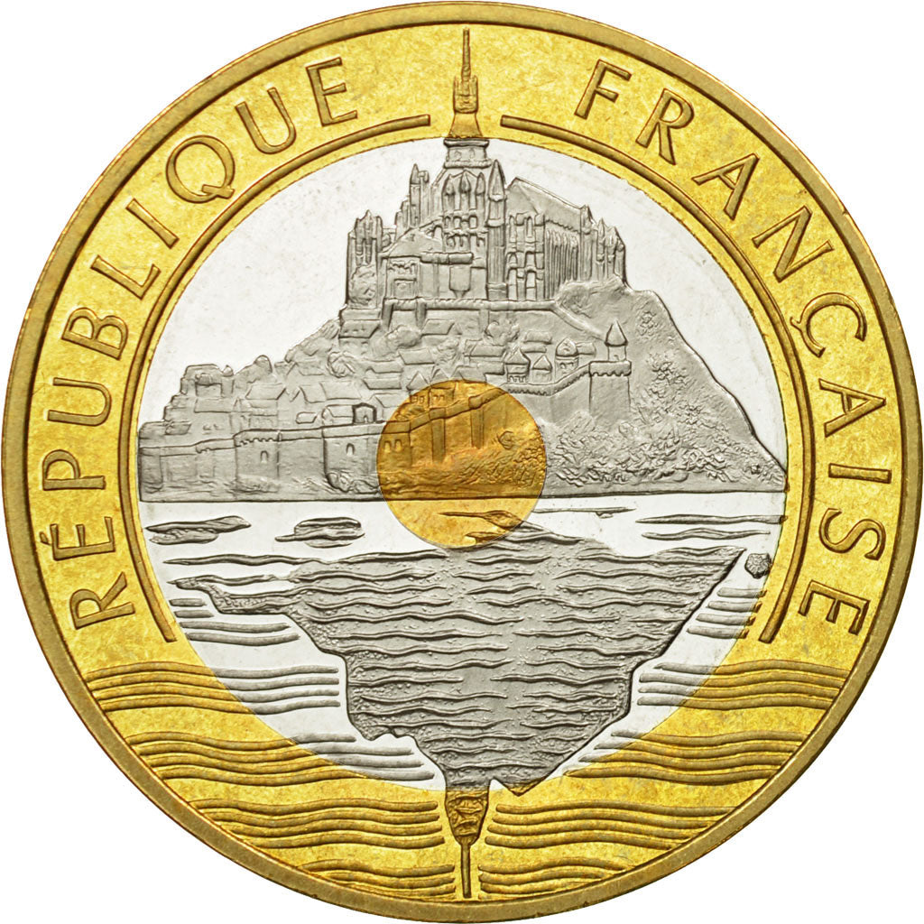 Münze, Frankreich, Mont Saint Michel, 20 Francs, 2001, STGL, Tri-Metallic