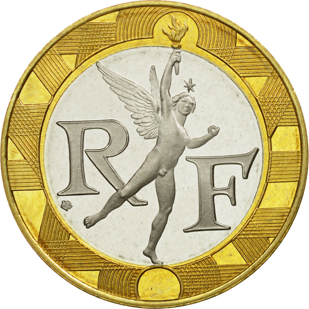 Moneta, Francja, Génie, 10 Francs, 2001, MS(65-70), Aluminium-Brąz, KM:964.2