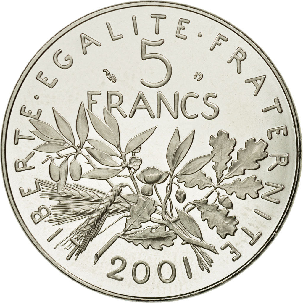 Coin, France, Semeuse, 5 Francs, 2001, Paris, MS(65-70), Nickel Clad