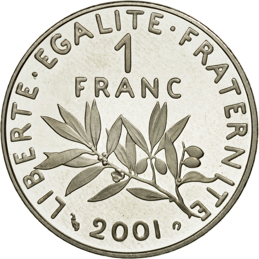 Coin, France, Semeuse, Franc, 2001, MS(65-70), Nickel, KM:925.2, Gadoury:474b
