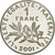 Coin, France, Semeuse, Franc, 2001, MS(65-70), Nickel, KM:925.2, Gadoury:474b