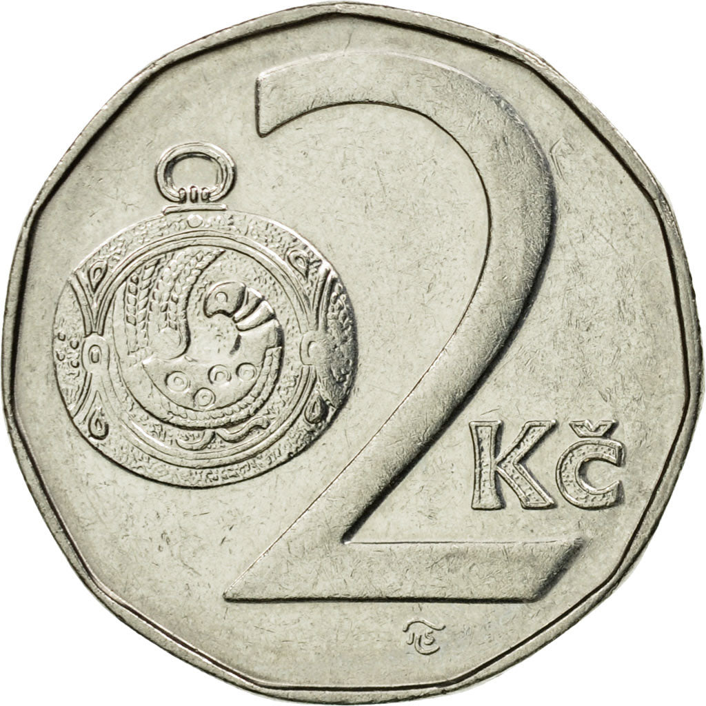 Moneda, República Checa, 2 Koruny, 1994, BC+, Níquel chapado en acero, KM:9