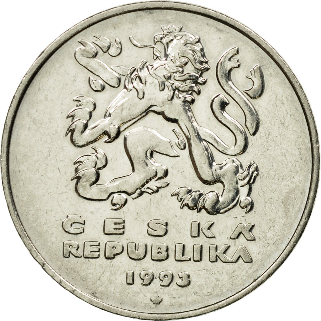 Munten, Tsjechische Republiek, 5 Korun, 1993, FR+, Nickel plated steel, KM:8