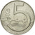 Moneda, República Checa, 5 Korun, 1993, BC+, Níquel chapado en acero, KM:8