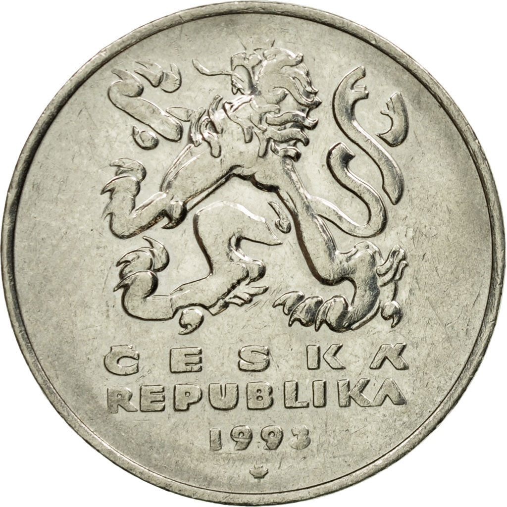 Coin, Czech Republic, 5 Korun, 1993, VF(20-25), Nickel plated steel, KM:8