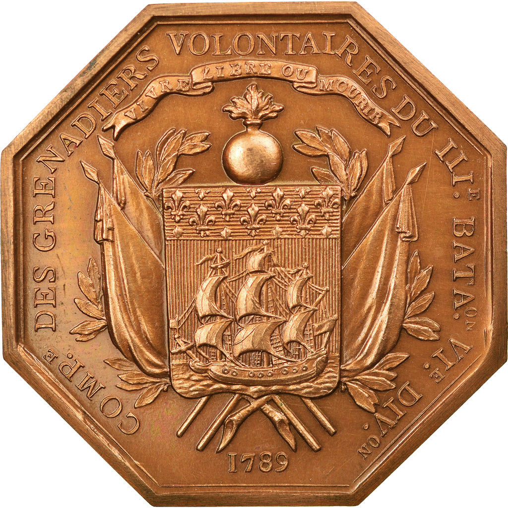 France, Jeton, Lafayette, Garde Nationale de paris, History, 1789, Dumarest