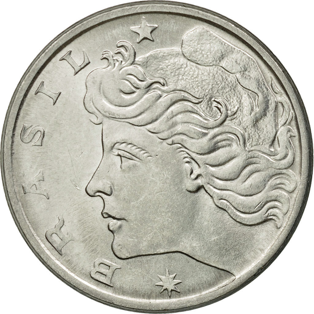 Coin, Brazil, 20 Centavos, 1977, EF(40-45), Stainless Steel, KM:579.1a