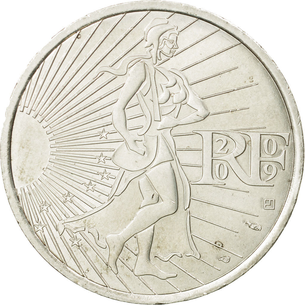France, 10 Euro, 2009, AU(55-58), Silver, Gadoury:EU337, KM:1580