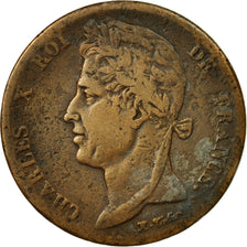Moneta, Colonie francesi, Charles X, 5 Centimes, 1830, Paris, MB+, Bronzo