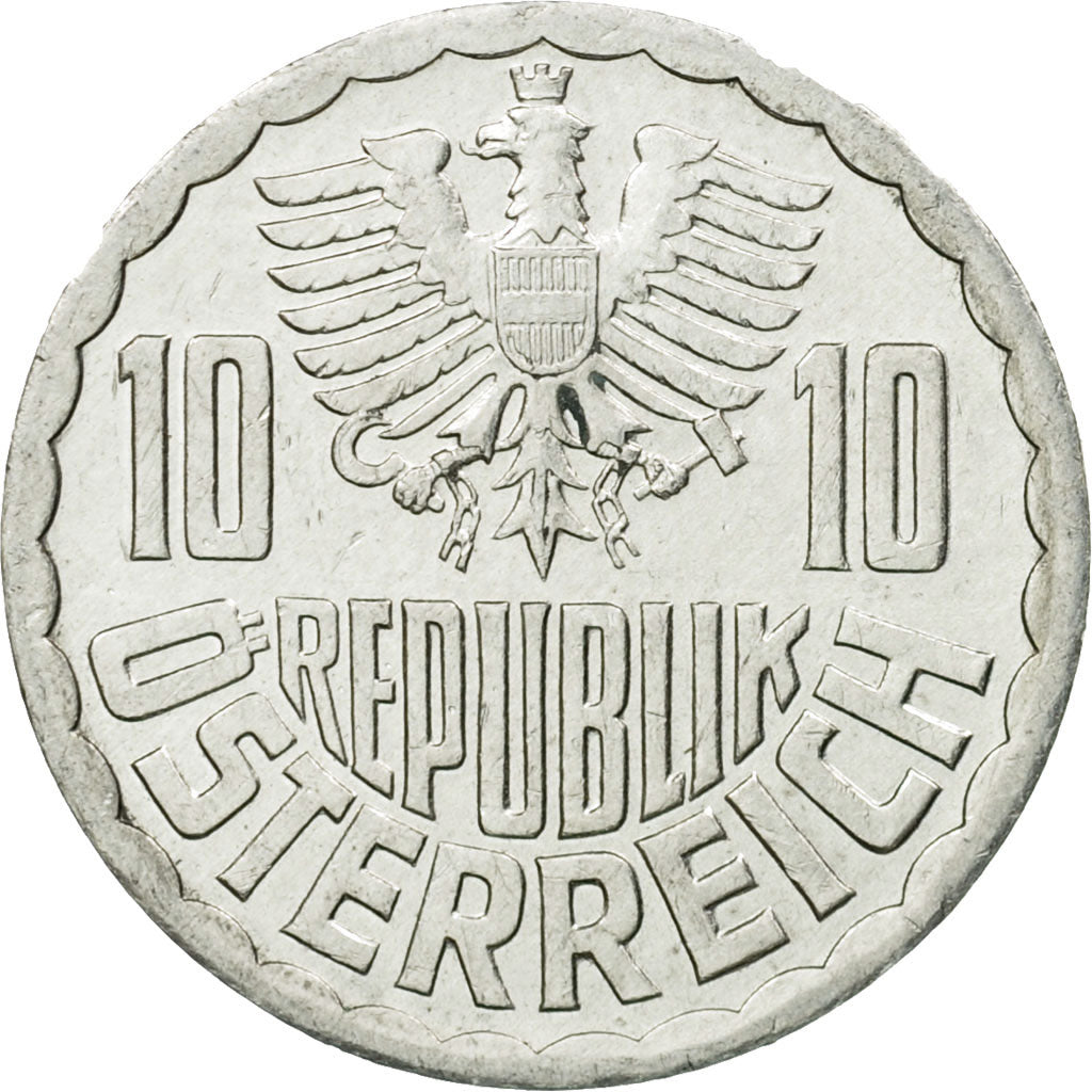 Coin, Austria, 10 Groschen, 1990, Vienna, EF(40-45), Aluminum, KM:2878