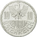 Coin, Austria, 10 Groschen, 1990, Vienna, EF(40-45), Aluminum, KM:2878