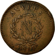 Coin, FRENCH STATES, ANTWERP, 10 Centimes, 1814, Anvers, VF(30-35), Bronze