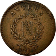 Monnaie, FRENCH STATES, ANTWERP, 10 Centimes, 1814, Anvers, TB+, Bronze, KM:5.2